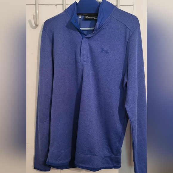 Under Armour Cold Gear Long Sleeve Men's Blue Polo - Picture 1 of 5